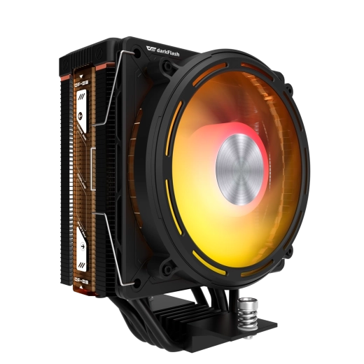 Zračni hladnjak CPU DarkFlash E400 s ARGB i LED zaslonom (crni)