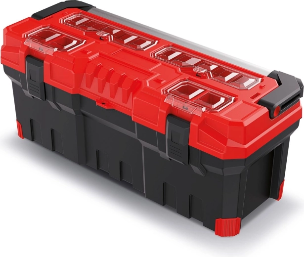 Plastični kovčeg za alat s metalnom ručkom TITAN PLUS 752 × 300 × 304 mm – crveni