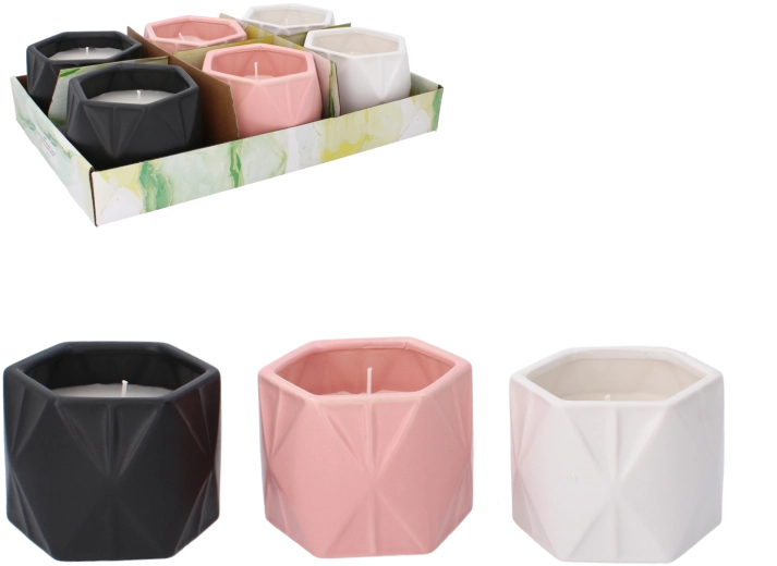 Dekorativna svijeća Citronella u keramičkoj posudi 11,5 × 9 cm