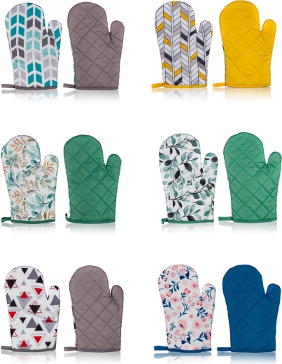 Kuhinjske rukavice BASIC s petljom, poliester, 27 × 17 cm, set 2 kom, mix motiva