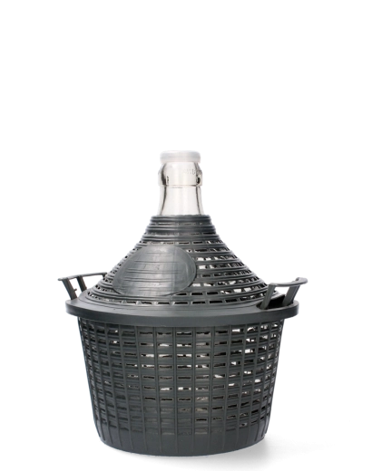 Stakleni demižon 5 l s uskim grlom i plastičnom košarom