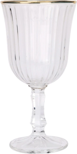 Staklena čaša za vino 220 ml sa zlatnim rubom