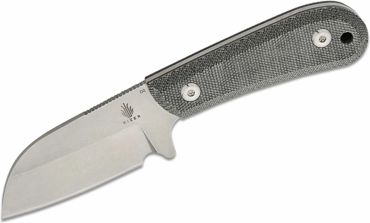 Kizer Deckhand Grey fiksni nož 7,5 cm, stonewash, crna Micarta, Kydex futrola