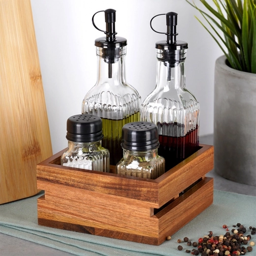 Izdržljivo rebrasto staklo i čvrst drveni stalak