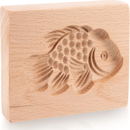 Drvena modlica za kekse riba 10 × 8 cm