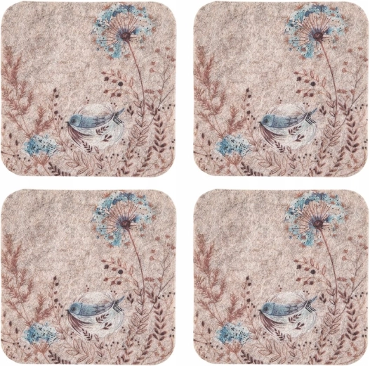 Set od 4 filcane podloške Serenity 10 × 10 cm