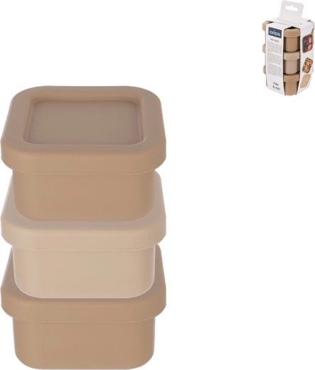 Set silikonskih mini posudica za hranu kvadratnog oblika 160 ml, 3 kom (mix)