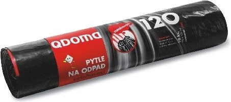 Vreće za smeće s vezicom 120 l, crne, 70 × 100 cm, 35 µ, 10 kom