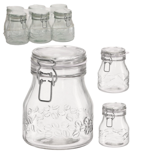 Staklenka Comfort 790 ml s kopčastim zatvaračem