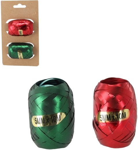 Set darovnih vrpci 5 mm × 10 m – crvena i zelena