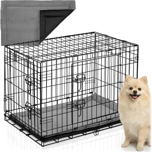 Metalni kennel kavez za psa s ležajem 75 × 45 × 54 cm