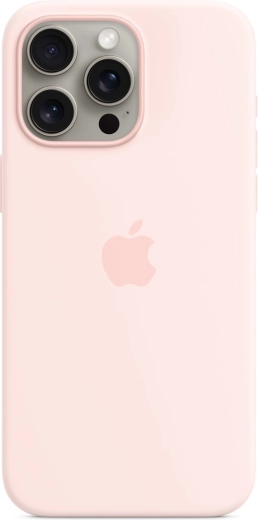 silikonska futrola s MagSafe za iPhone 15 Pro Max – svjetloružičasta