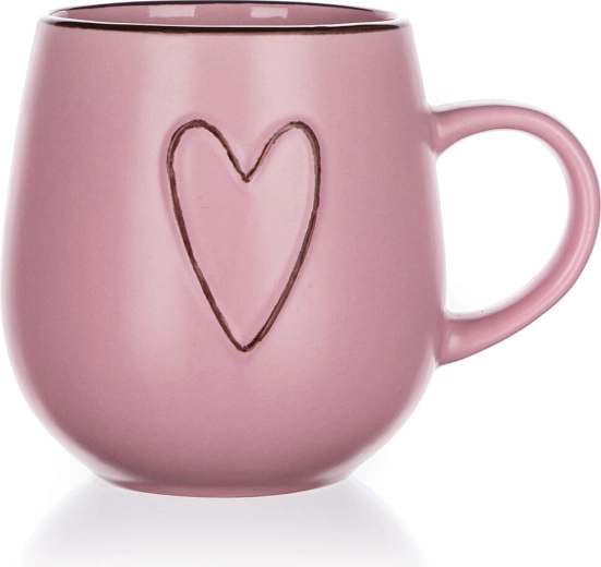 Keramička šalica Heart ružičasta 500 ml
