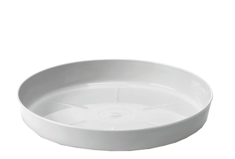 Bijela podloška za cvjetnjak LAMELA 34 cm