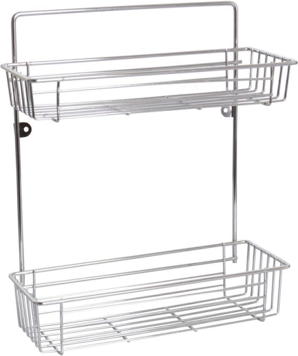 Dvokatna kupaonska polica 28 × 14,5 × 37 cm krom