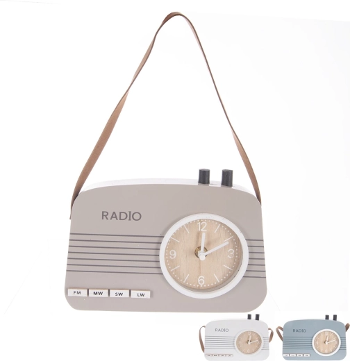 Dekorativni stolni sat u obliku radija (UH/drvo) 21 × 35 × 15 cm, 3 varijante