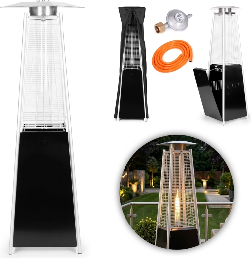 Plinski vanjski grijač 180 cm, 11,5 kW s regulatorom, crijevom i navlakom – MULTIGARDEN