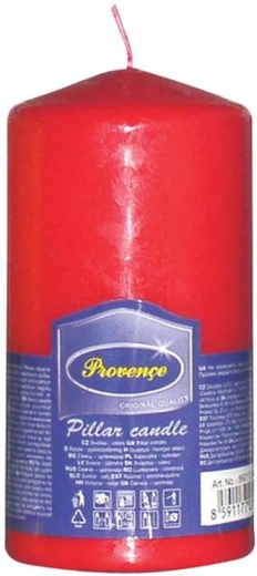 Parafinska svijeća valjak crvena 6,3 × 12,5 cm