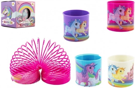 Plastična spiralna opruga s jednorozima, promjer 6,5 cm