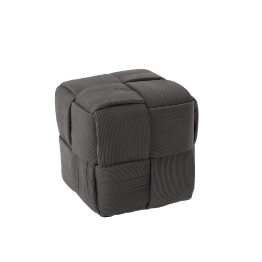 Pleteni taburet kocka tamnosiva 34 × 34 × 34 cm
