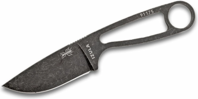 Nož za vrat ESEE IZULA Black, ugljični čelik 1095, Stonewash, crna futrola