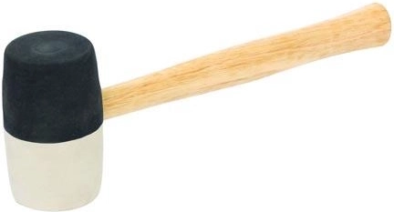 Gumeni čekić 860 g, promjer 65 mm, crno-bijeli, drvena drška