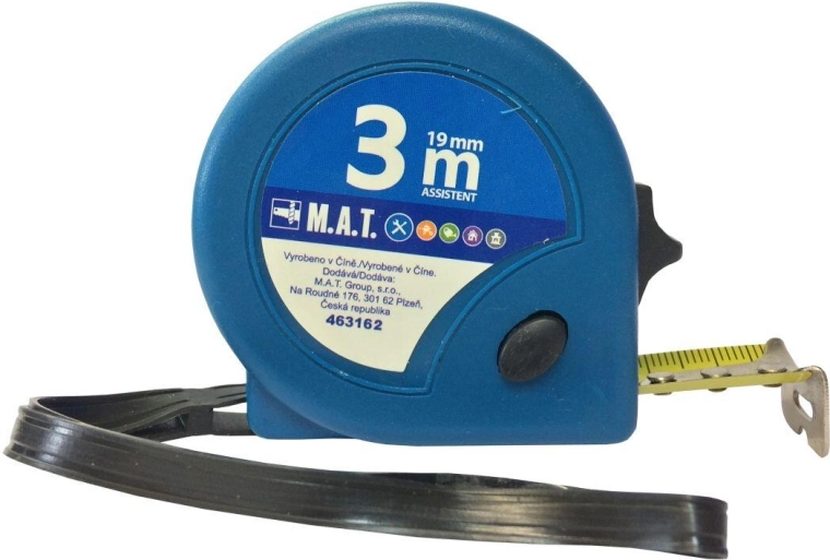 Uvlačivi rolmetar 3 m x 19 mm Assistente