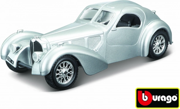 Model automobila Bugatti Atlantic 1:24 srebrna od Bburago