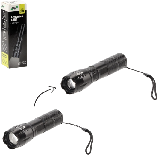 Crna LED svjetiljka 260 lm, kompaktna za planinarenje na 3×AAA