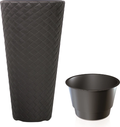 Žardinijera Matuba Slim s uloškom 40 cm antracit