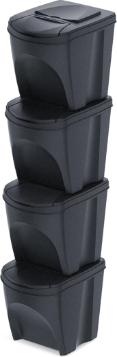Set kanti za razvrstavanje Sortibox Eco Wood 4×25 l – antracit