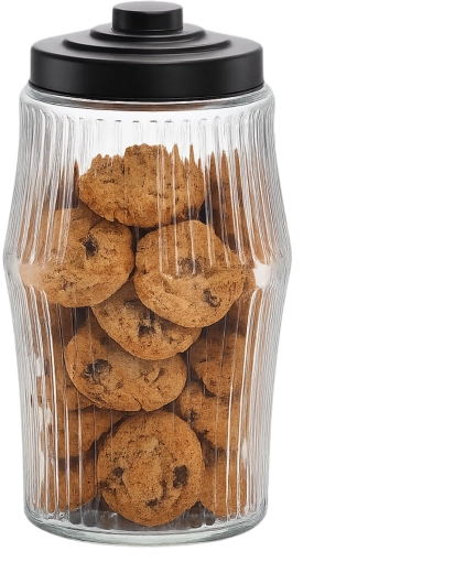 Staklenka 3,8 l okrugla s rebrastim uzorkom i metalnim poklopcem