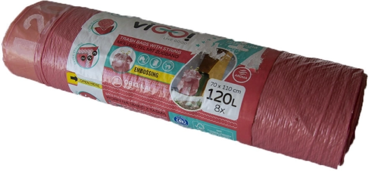 Vreće za smeće s vezicom 120 l s mirisom maline 4 Seasons, 70 × 110 cm, 8 kom