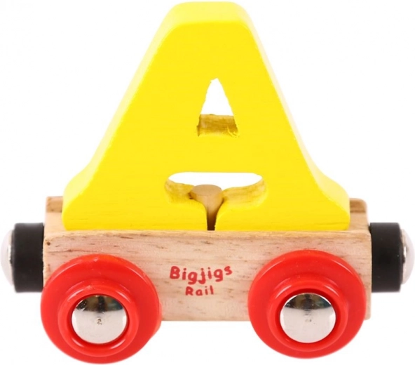 Drveni vagončić za vlak s slovom A