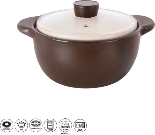 Vatrostalni keramički lonac s poklopcem 4,8 l