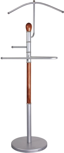 Nijemi sluga RONNIE od kroma i drva, 46 × 27 × 107 cm, smeđi