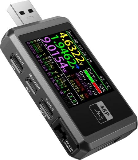 FNIRSI FNB48P tester USB priključaka crni