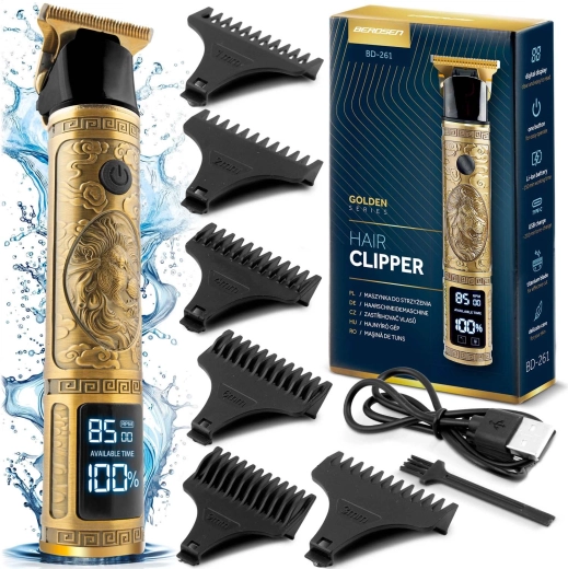 Zlatni šišač za kosu i bradu BERDSEN Barber Master s LCD‑om