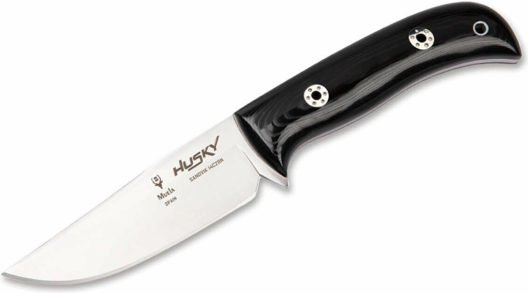 Muela Husky 11 outdoor nož, crna polirana Micarta, kožna futrola