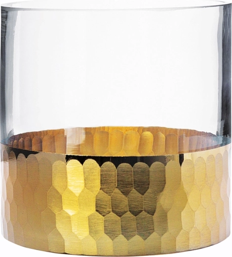 Staklena vaza i svijećnjak Golden honey 12 cm