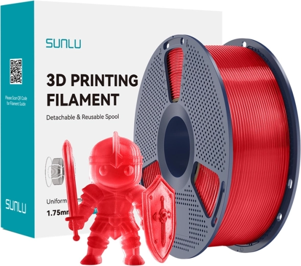 Sunlu PLA+ filament 1,75 mm – prozirno crvena