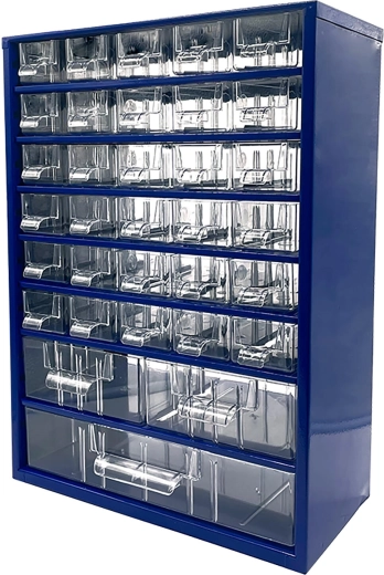 Metalni organizacijski ormar s 30 malih, 2 srednje velike i 1 velikom ladicom, 30,5 × 46 × 15,5 cm – TOKOZ