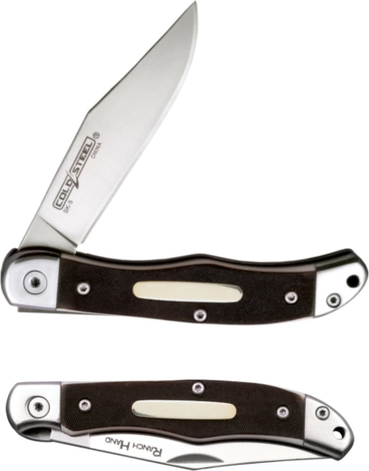 Cold Steel Ranch Hand klasični džepni nož 7,6 cm s koštanim oblogama drške i kožnom futrolom
