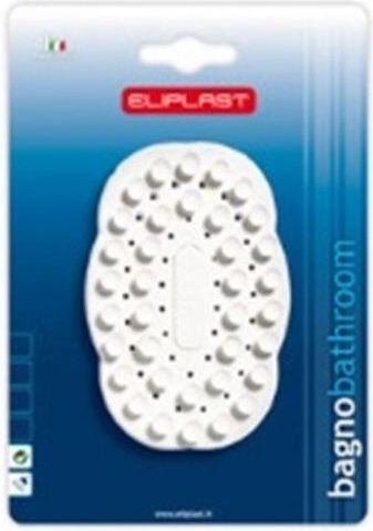 Ovalna posudica za sapun s vakuumskim čašicama 10 × 7 cm, bijela