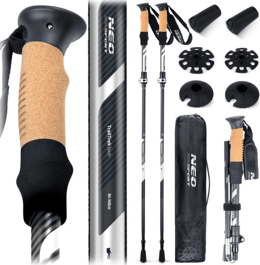 Trekking štapovi Neo Sport 85–130 cm s plutenom ručkom i sustavom Click&Go