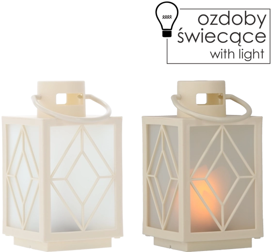Božićni LED lampion bijeli 11 × 11 × 20,5 cm