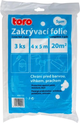 Zaštitna folija HDPE 4 × 5 m, 5 µm, 3 kom TORO