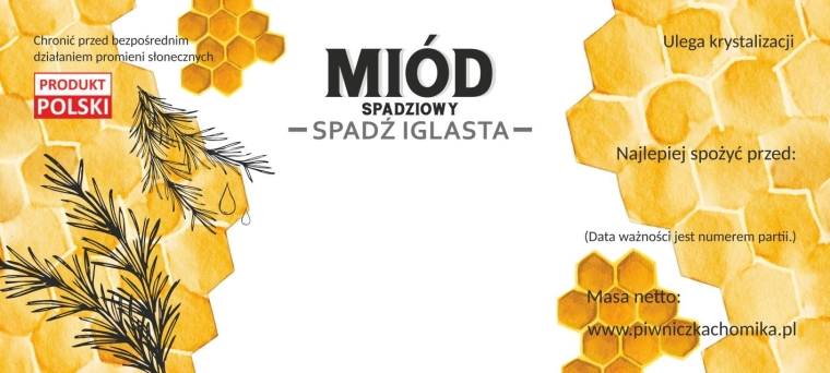 Set etiketa za med – medun crnogoričan 116 × 50 mm, 100 kom
