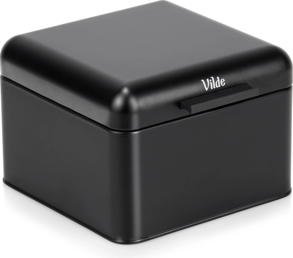 Metalna kutija za kruh crna 22 × 20 × 14,5 cm