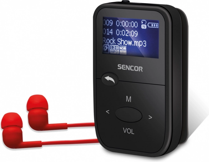 Mp3 reproduktor sencor 8 gb s micro sd, fm radiom i kopčom